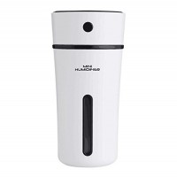 Axbeauty USB Ultrasonic Cool Mist Humidifier  300ml Heart Cup Style Mini Cute Air Humidifier with Night Light for Bedrooms  Home  Office  Baby  Yoga  Car White with Black color - B078LD943V